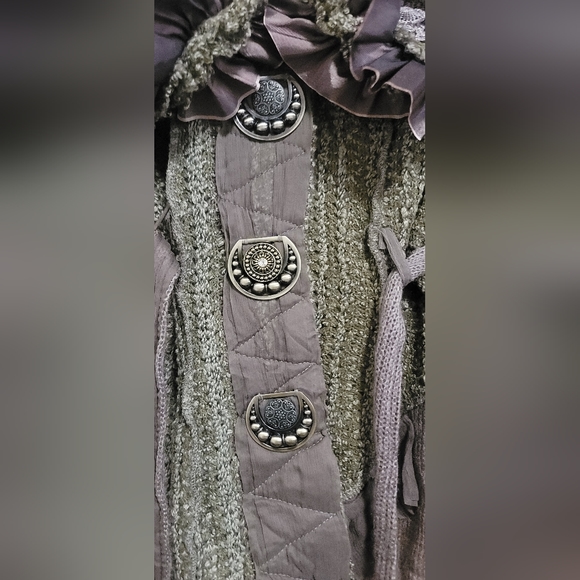 BOUTIQUE STUNNING SWEATER/COAT/TOP size M multi/color UNIQUE 3 BOTTOMS strap, M - Picture 3 of 9